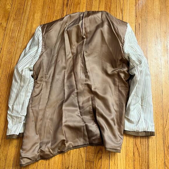 Lauren Ralph Lauren Blazer Mens 44R Wool Herringbone Elbow Patch Brown Suit Coat - Picture 6 of 12